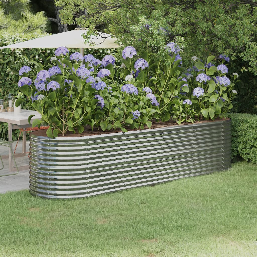 Letto Giardino Acciaio Zincato 296x80x68cm Argento - homemem39