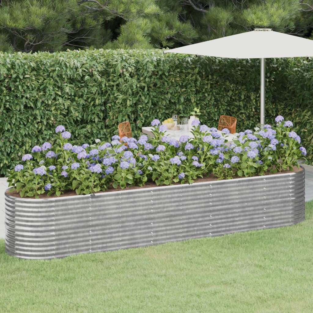 Letto Giardino Acciaio Zincato 368x80x68cm Argento - homemem39