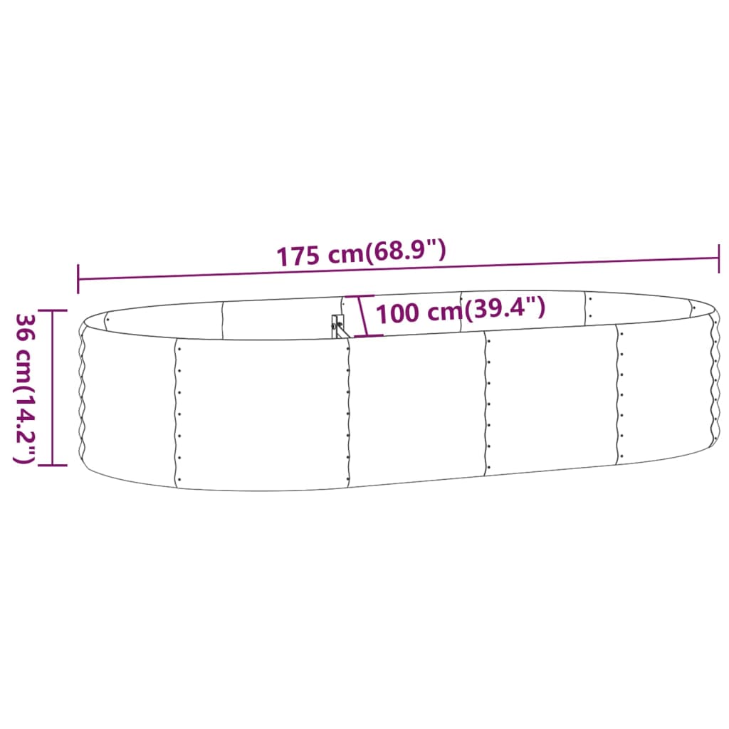 Letto Giardino Acciaio Zincato 175x100x36 cm Marrone