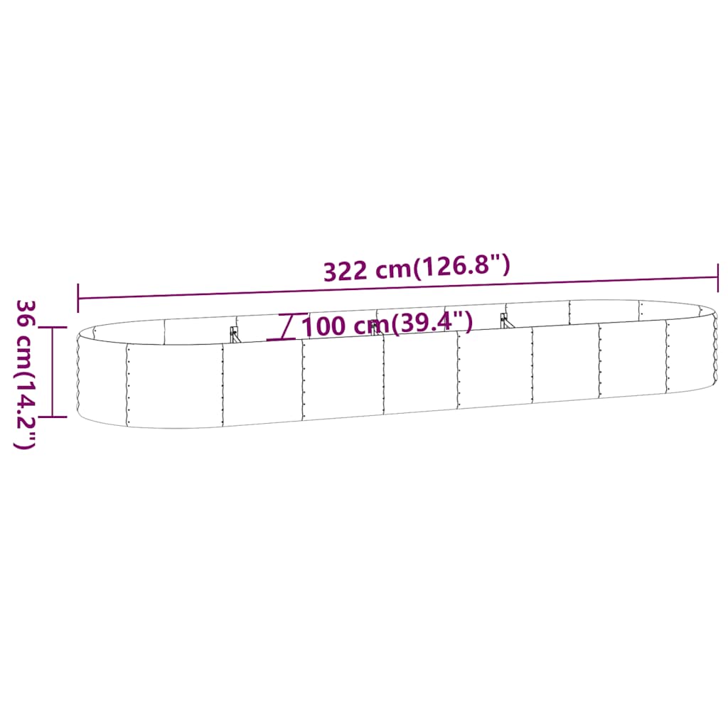Letto da Giardino in Acciaio Zincato 322x100x36 cm Antracite | homemem39