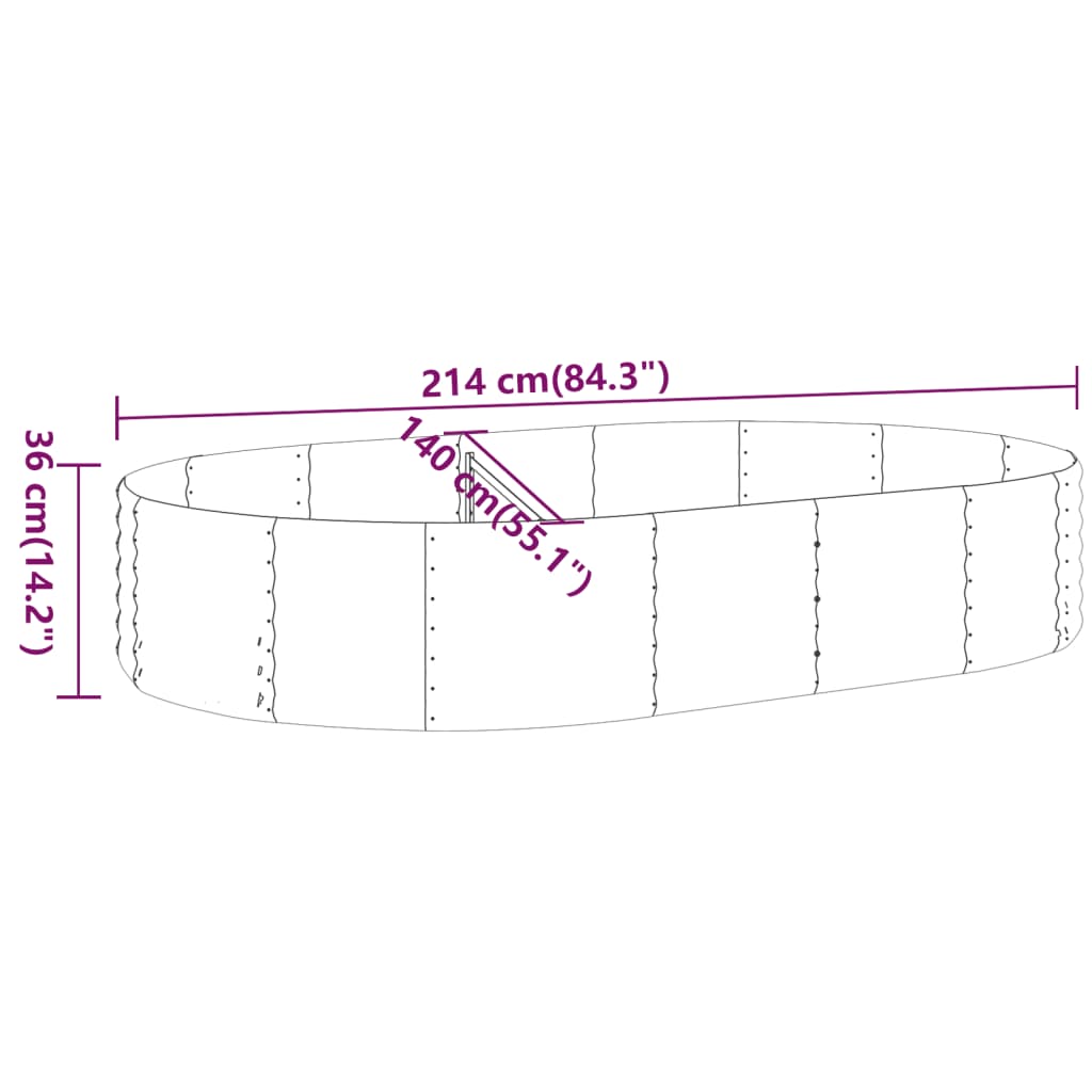 Letto da Giardino in Acciaio a Polvere 214x140x36 cm Antracite - homemem39