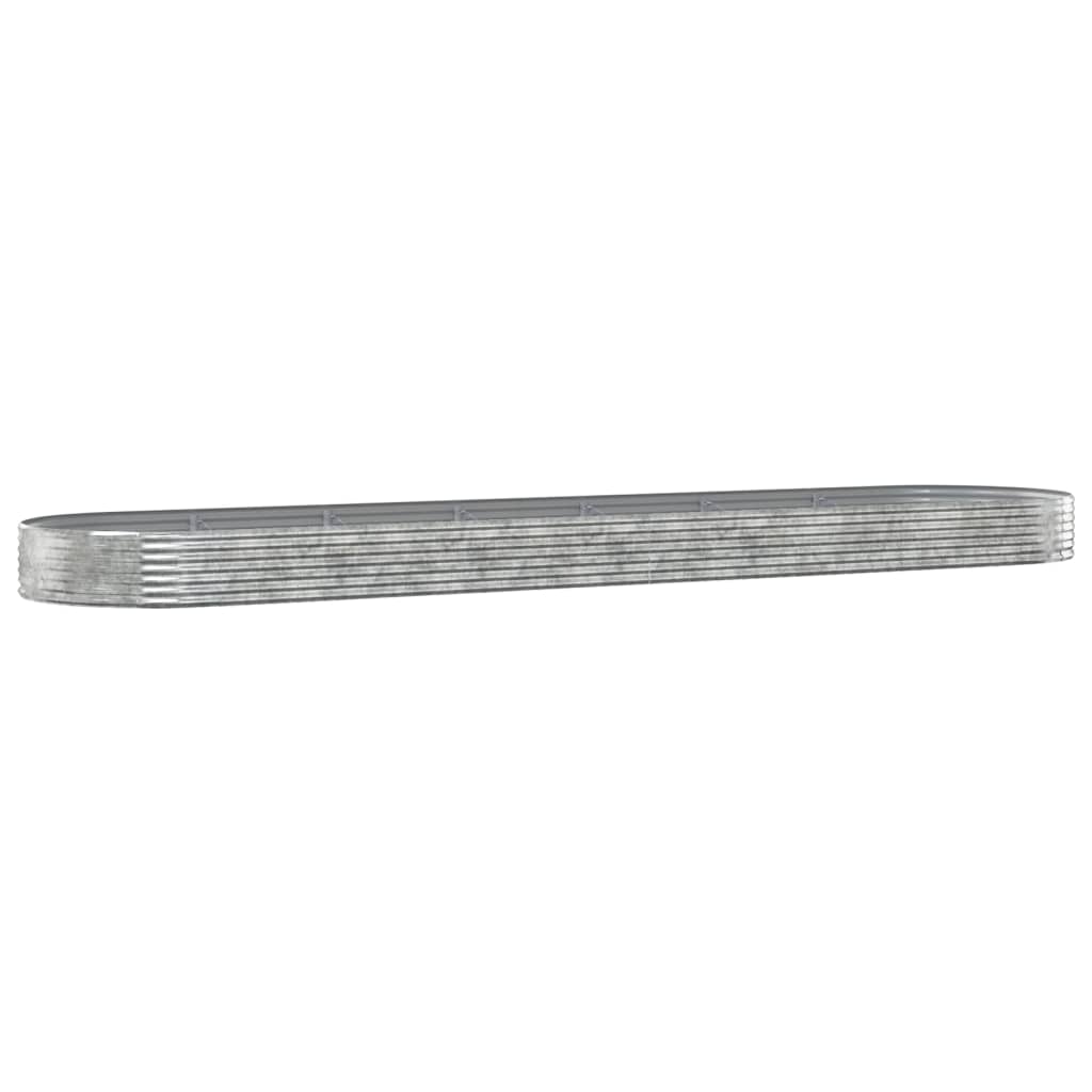 Letto Giardino Acciaio Zincato 600x140x36 cm Argento - homemem39