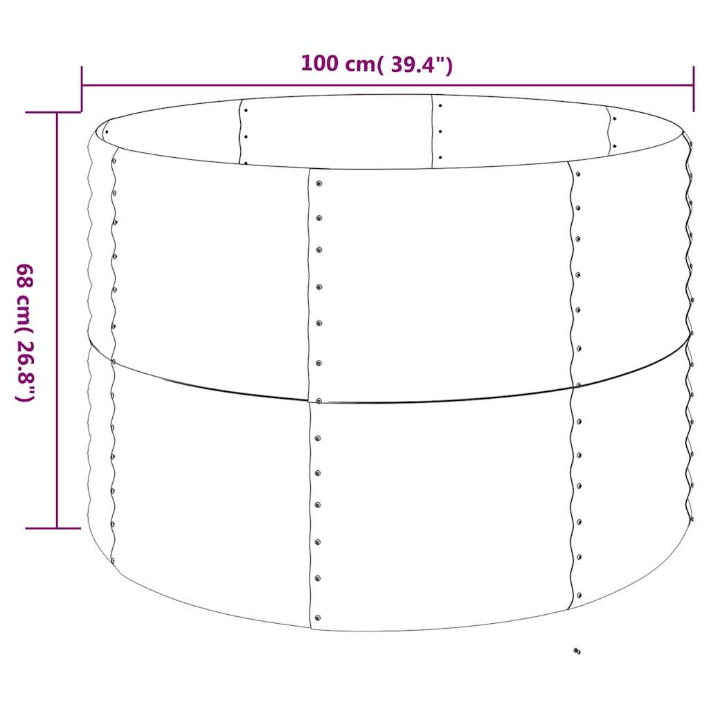 Letto da Giardino in Acciaio Zincato 100x100x68 cm Antracite | homemem39