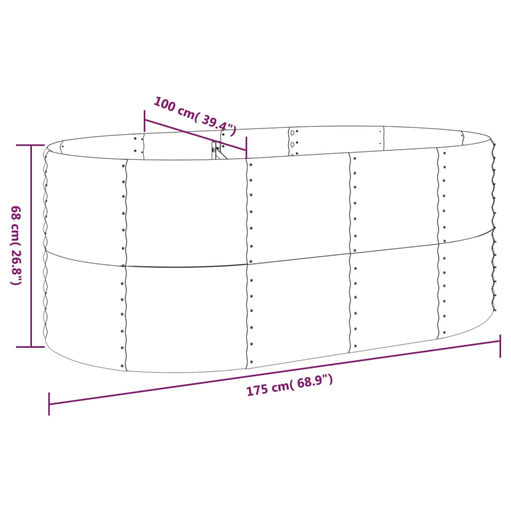 Letto Giardino Acciaio Verniciato Polvere 175x100x68 cm Marrone | homemem39