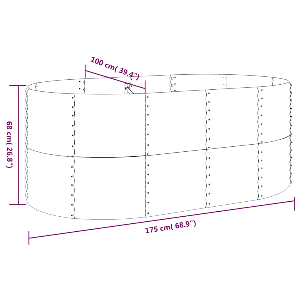 Letto da Giardino in Acciaio Zincato 175x100x68 cm Antracite | homemem39