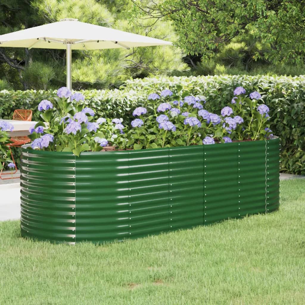 Letto Giardino Acciaio Verniciato a Polvere 249x100x68 cm Verde - homemem39