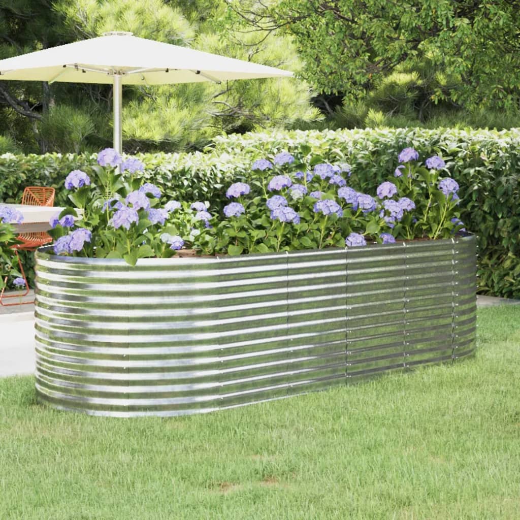 Letto Giardino Acciaio Zincato 249x100x68 cm Argento - homemem39