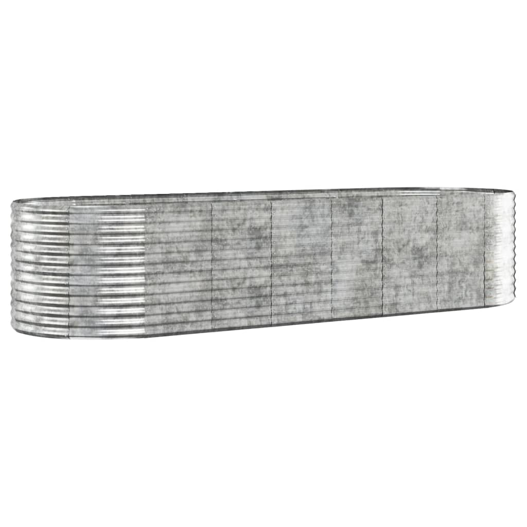 Gartenbett aus pulverbeschichtetem Stahl, 322 x 100 x 68 cm, Silber