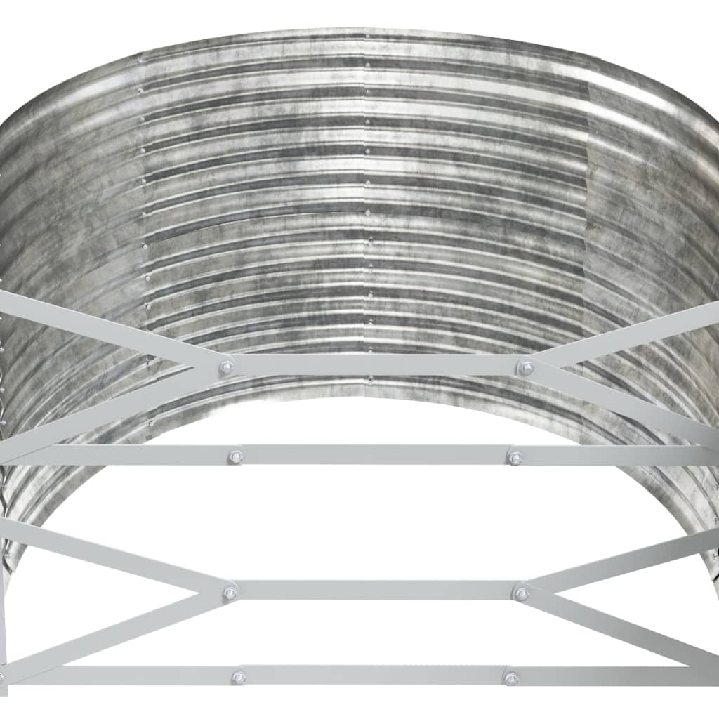 Gartenbett aus pulverbeschichtetem Stahl, 322 x 100 x 68 cm, Silber