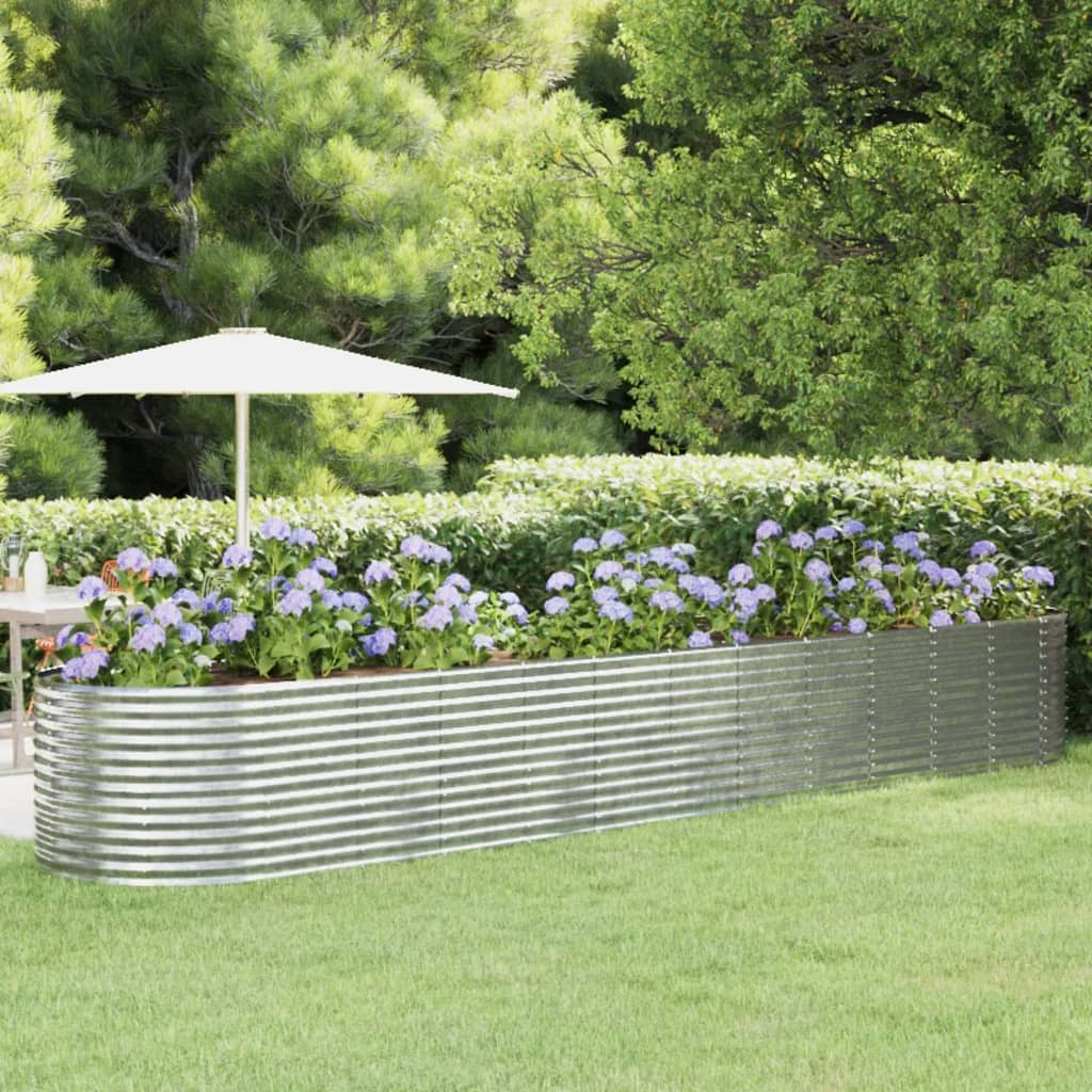 Letto Giardino Acciaio Verniciato Polvere 507x100x68cm Argento - homemem39