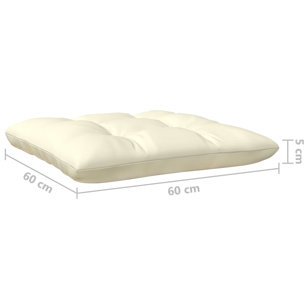 Set Salotto da Giardino 3 pz con Cuscini Crema Legno di Pino | homemem39