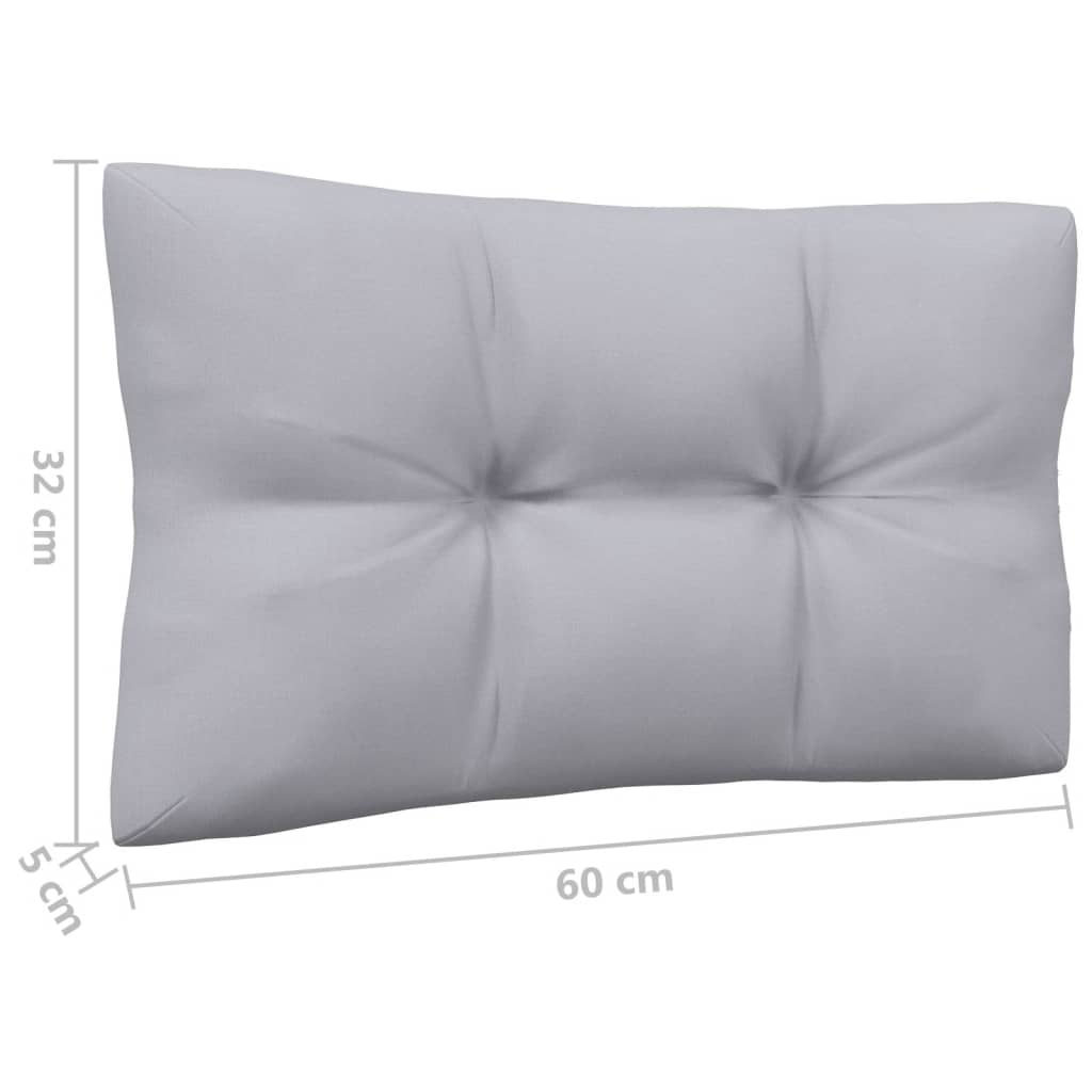 Set Divani da Giardino 6 pz con Cuscini Grigi Massello di Pino | homemem39