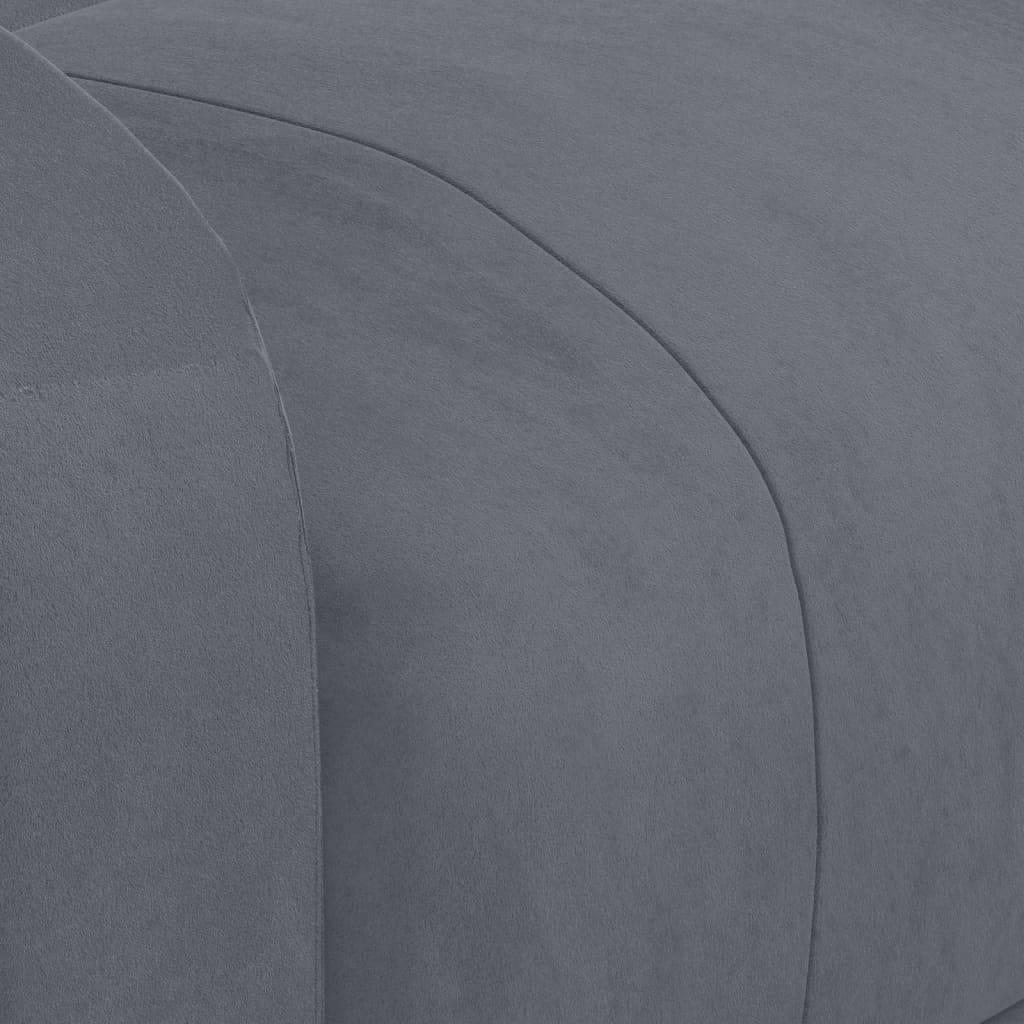 Poltrona Reclinabile Grigio Scuro in Velluto