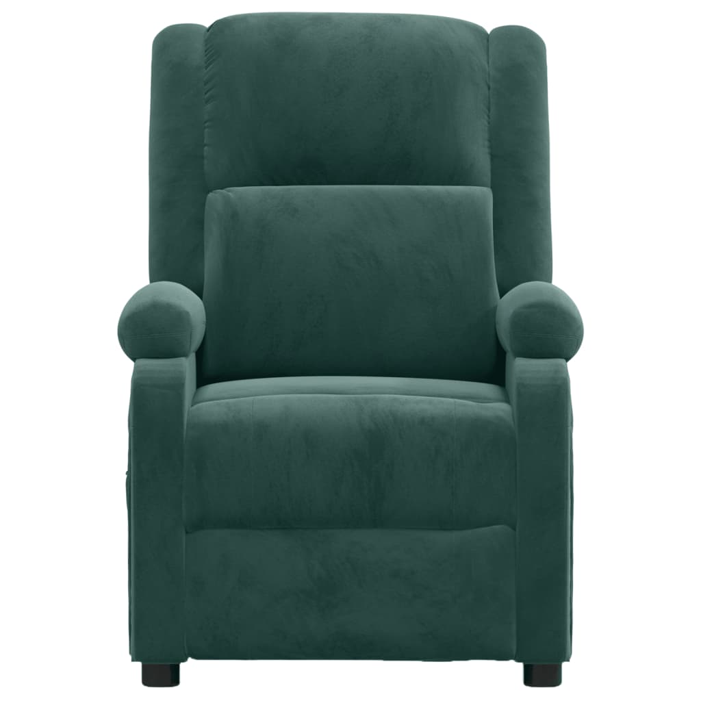 Poltrona Reclinabile Verde Scuro in Velluto