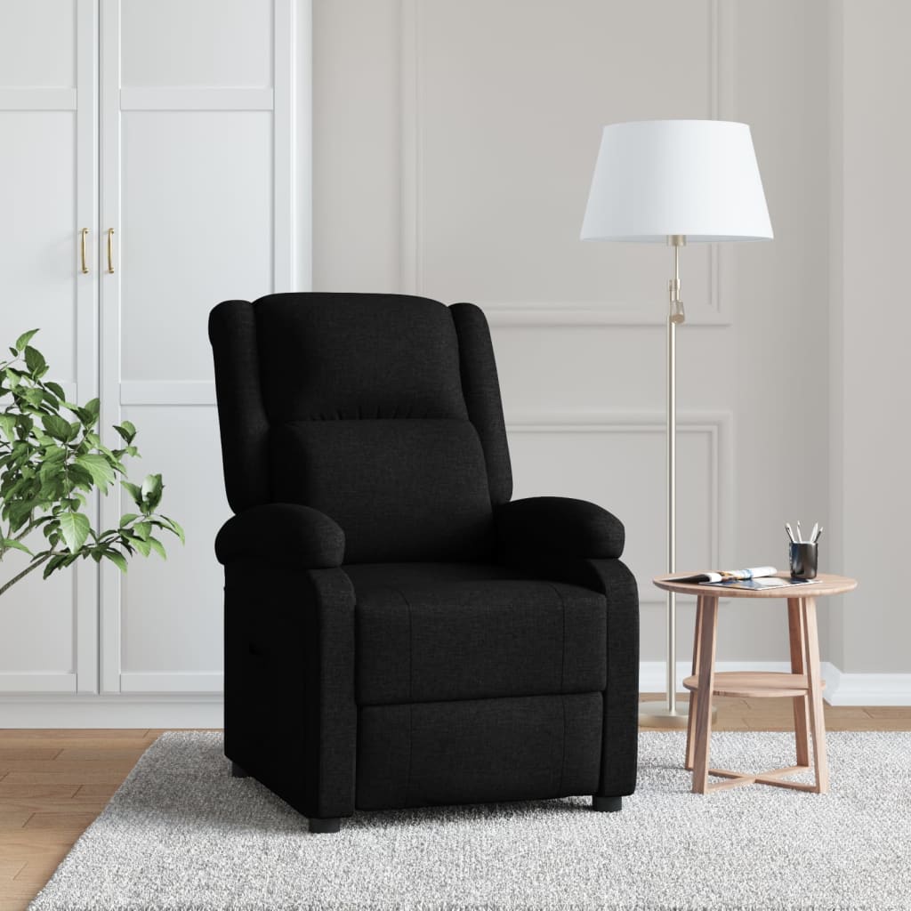 Poltrona Reclinabile in Tessuto Nero - homemem39