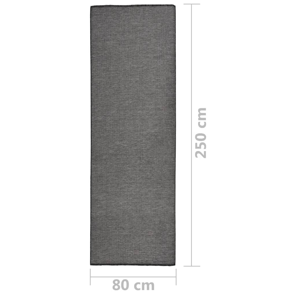 Tappeto da Esterni a Tessitura Piatta 80x250 cm Grigio - homemem39