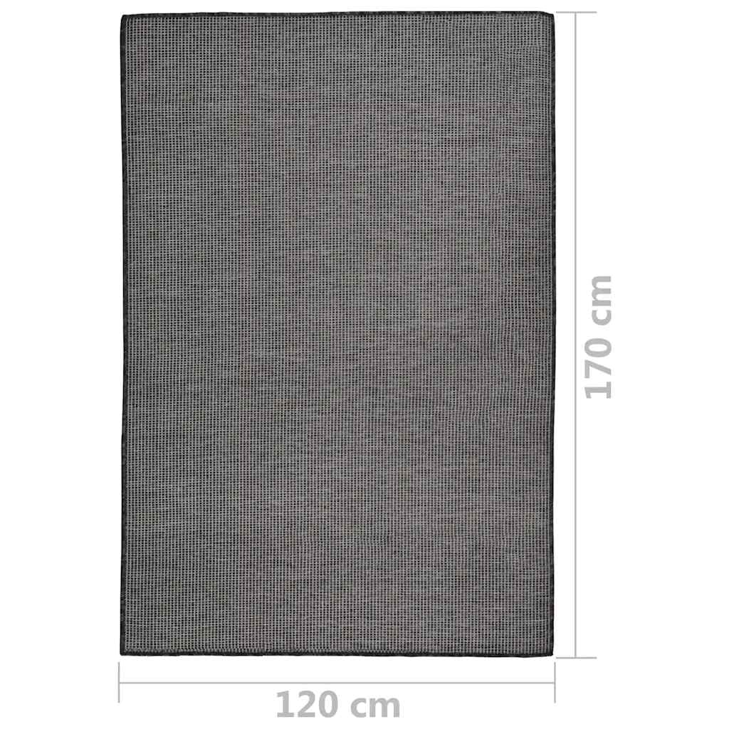 Tappeto da Esterni a Tessitura Piatta 120x170 cm Grigio | homemem39