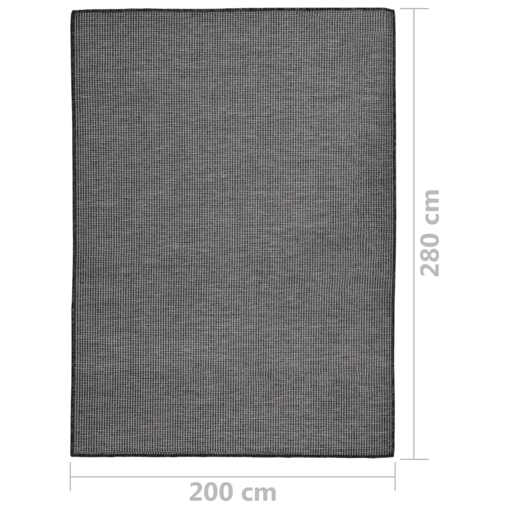Tappeto da Esterni a Tessitura Piatta 200x280 cm Grigio | homemem39