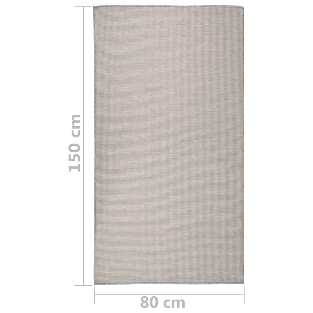 Tappeto da Esterni a Tessitura Piatta 80x150 cm Grigio Chiaro