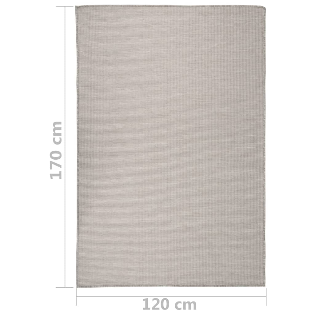 Tappeto da Esterni a Tessitura Piatta 120x170 cm Tortora - homemem39