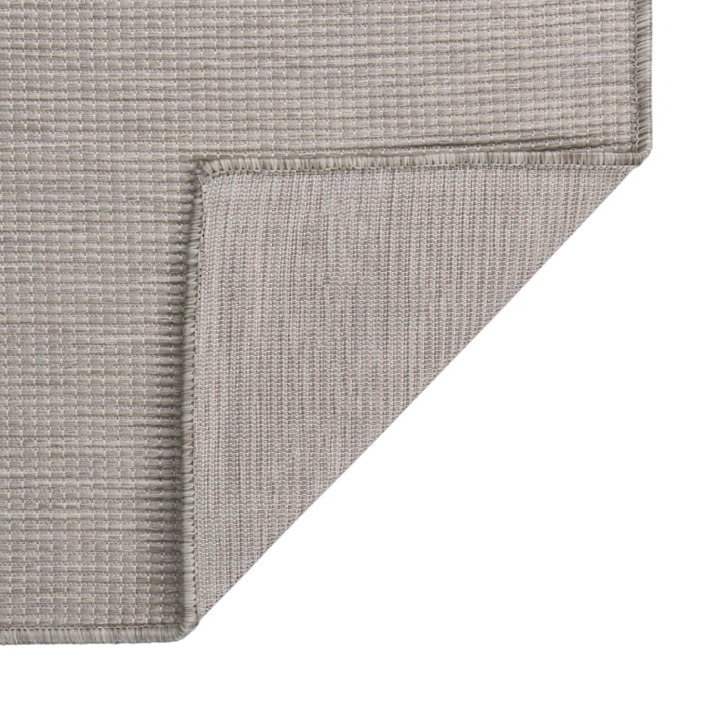 Tappeto da Esterni a Tessitura Piatta 140x200 cm Tortora - homemem39