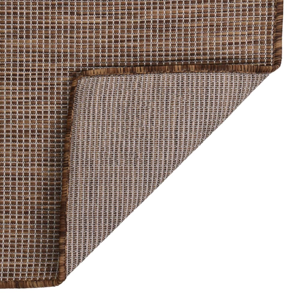 Tappeto da Esterni a Tessitura Piatta 100x200 cm Marrone - homemem39