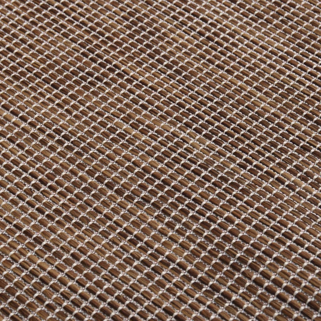 Tappeto da Esterni a Tessitura Piatta 100x200 cm Marrone - homemem39