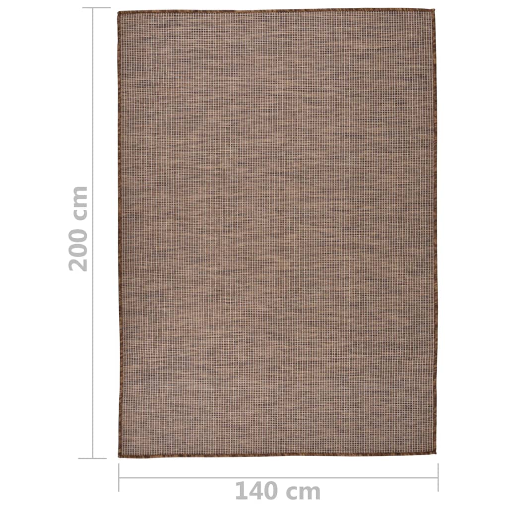 Tappeto da Esterni a Tessitura Piatta 140x200 cm Marrone - homemem39
