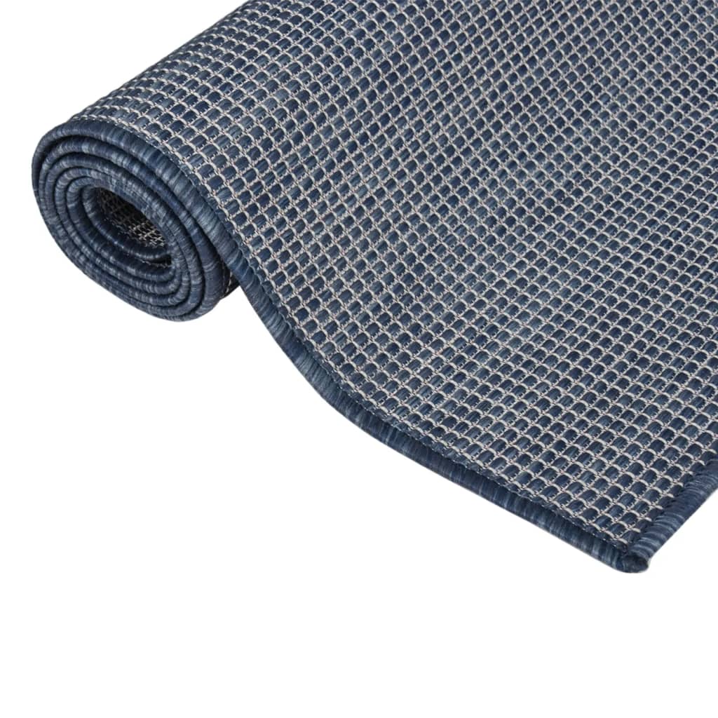 Tappeto da Esterni a Tessitura Piatta 120x170 cm Blu - homemem39