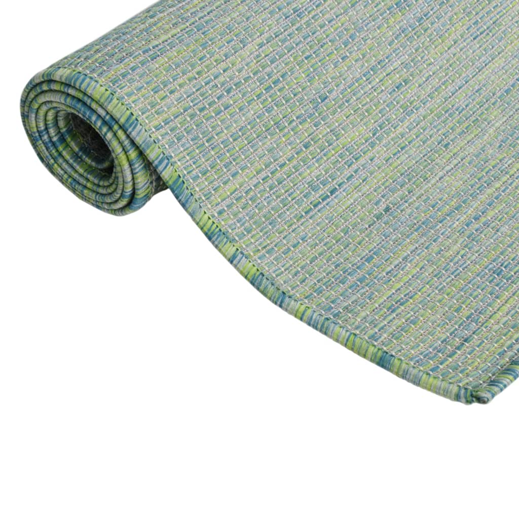 Tappeto da Esterni a Tessitura Piatta 80x250 cm Turchese - homemem39