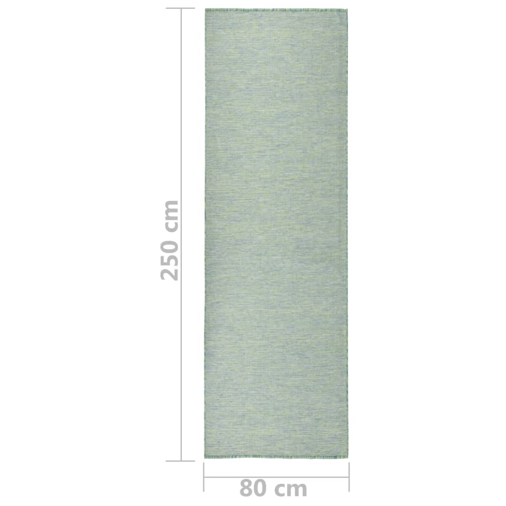 Tappeto da Esterni a Tessitura Piatta 80x250 cm Turchese - homemem39