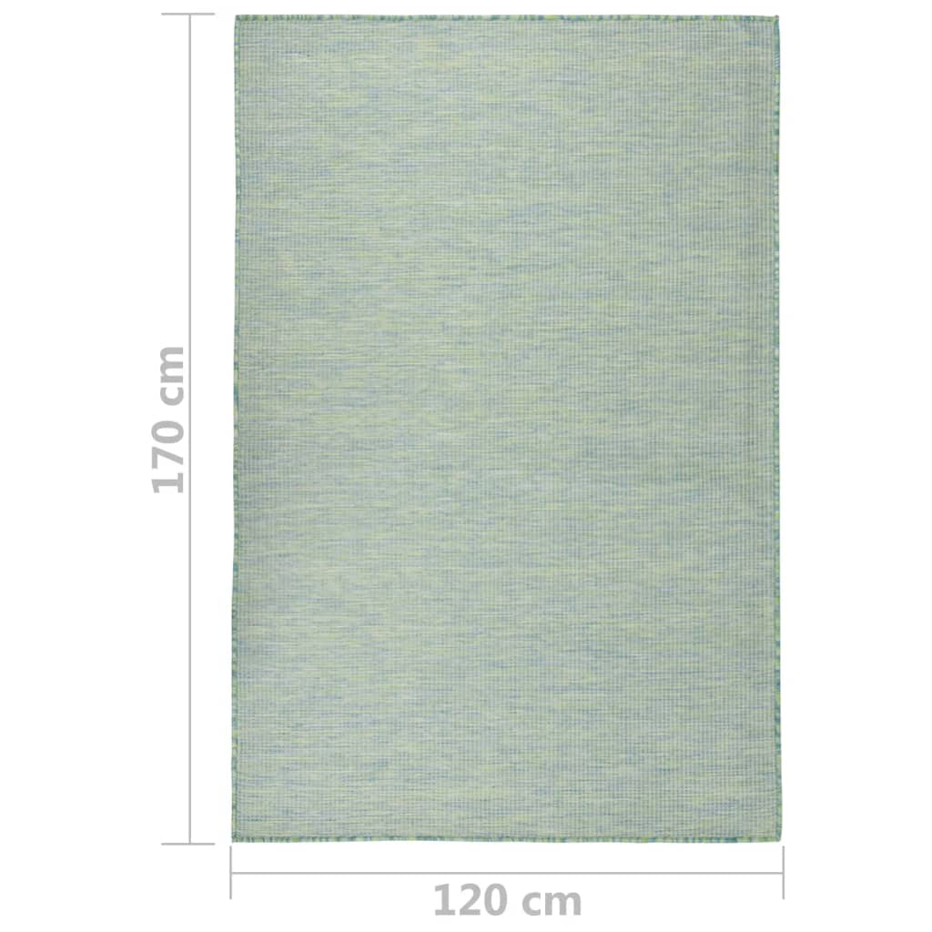 Tappeto da Esterni a Tessitura Piatta 120x170 cm Turchese - homemem39
