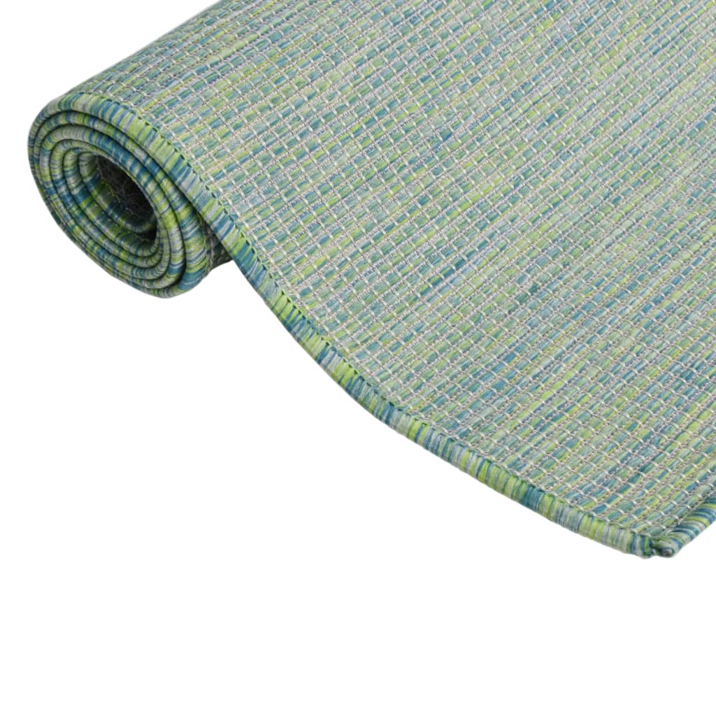 Tappeto da Esterni a Tessitura Piatta 140x200 cm Turchese - homemem39