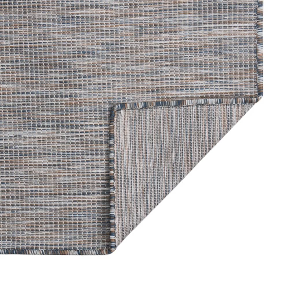 Tappeto da Esterni a Tessitura Piatta 120x170 cm Marrone e blu - homemem39