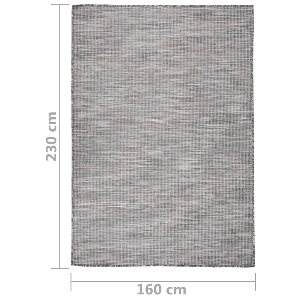Tappeto da Esterni a Tessitura Piatta 160x230 cm Marrone e blu - homemem39