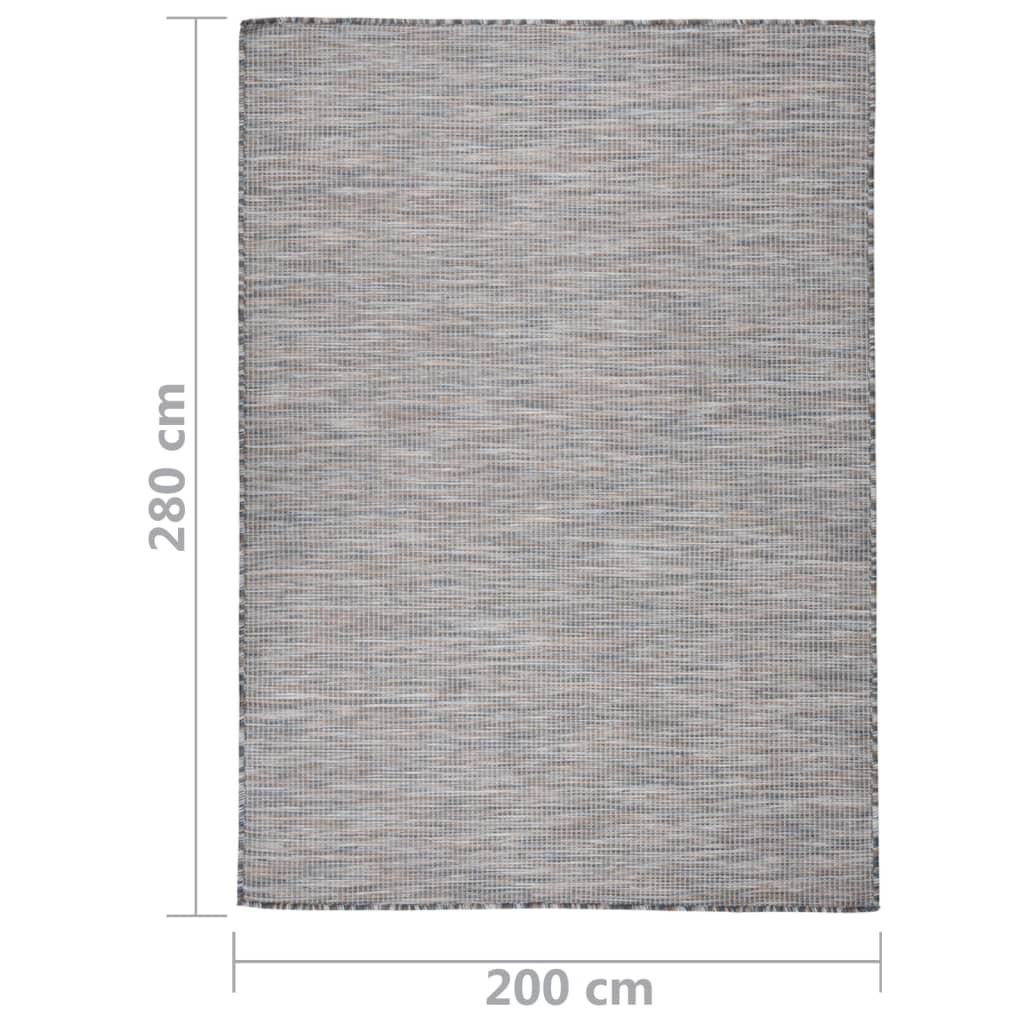 Tappeto da Esterni a Tessitura Piatta 200x280 cm Marrone e Blu
