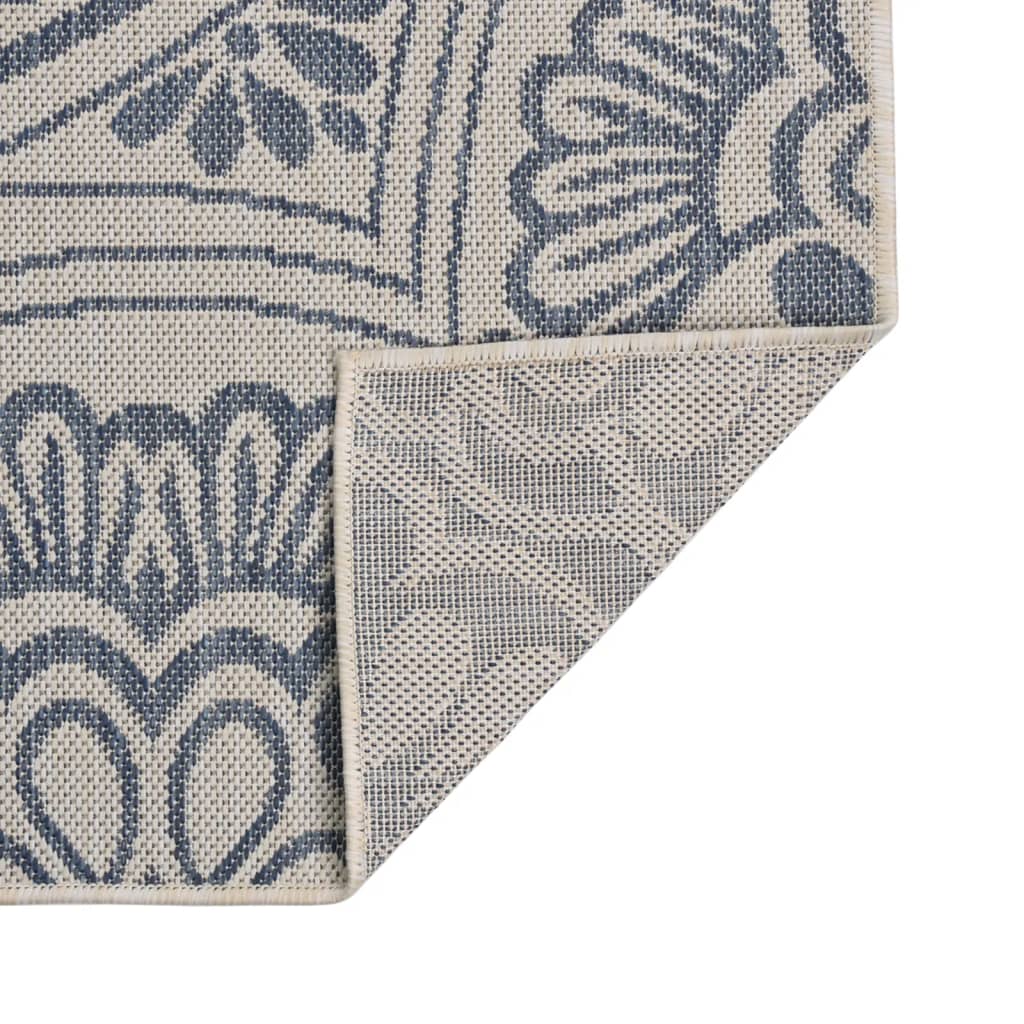Tappeto da Esterni a Tessitura Piatta 100x200 cm Motivo Blu - homemem39