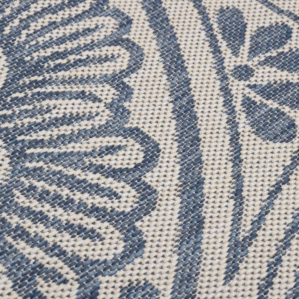 Tappeto da Esterni a Tessitura Piatta 100x200 cm Motivo Blu - homemem39