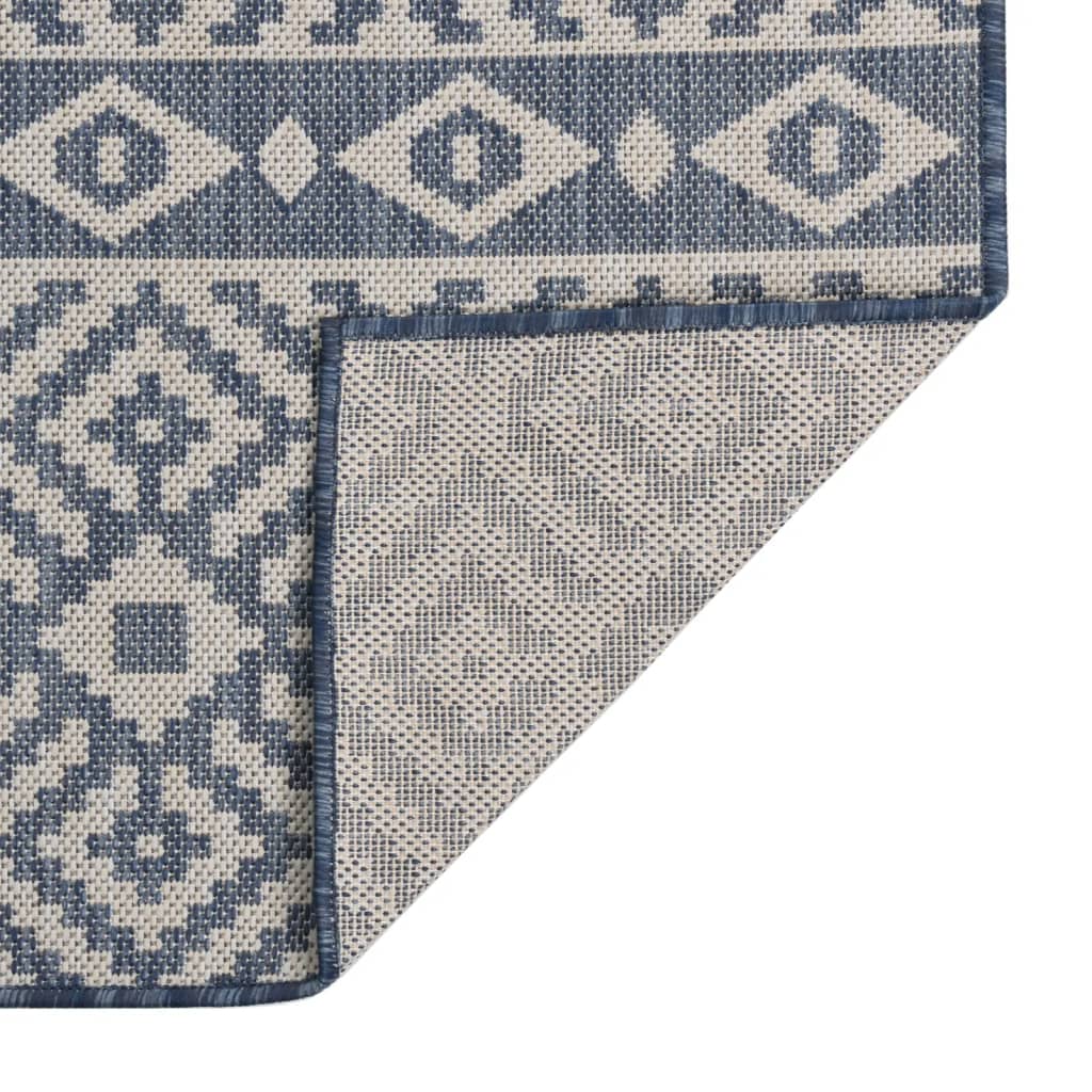 Tappeto da Esterni a Tessitura Piatta 120x170 cm Strisce Blu - homemem39