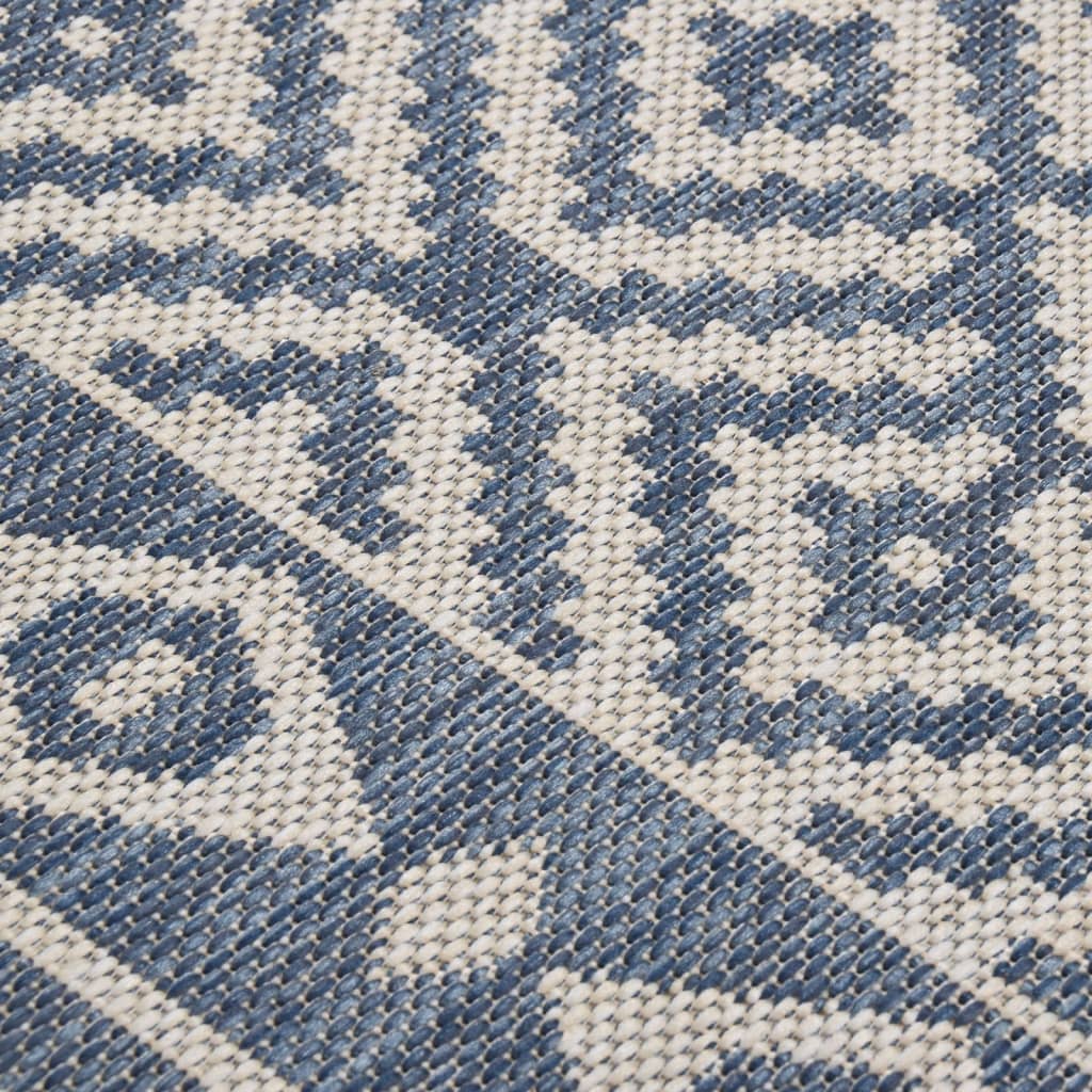 Tappeto da Esterni a Tessitura Piatta 120x170 cm Strisce Blu - homemem39