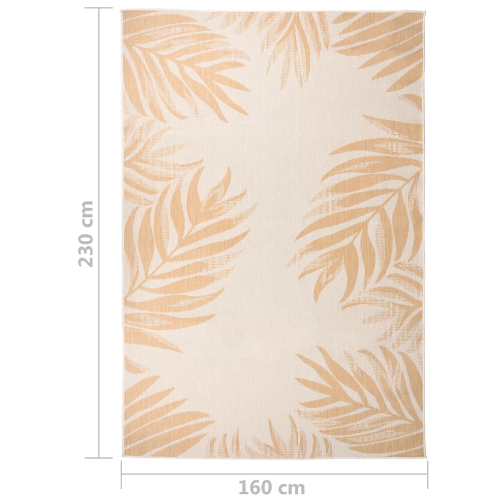 Tappeto da Esterni a Tessitura Piatta 160x230cm Motivo a Foglie - homemem39