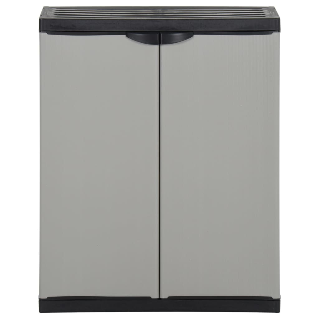 Armadio per Rifiuti da Giardino Grigio e Nero 68x40x85 cm in PP - homemem39