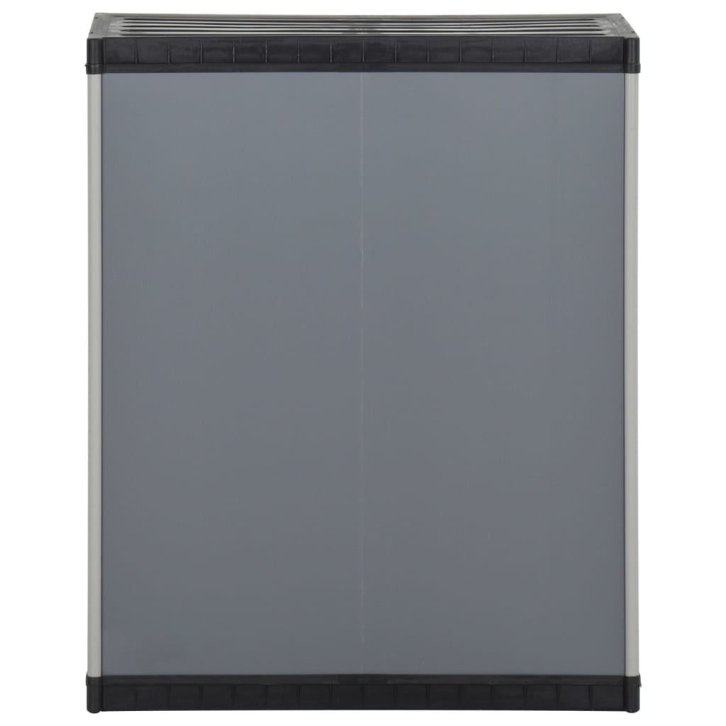 Armadio per Rifiuti da Giardino Grigio e Nero 68x40x85 cm in PP - homemem39
