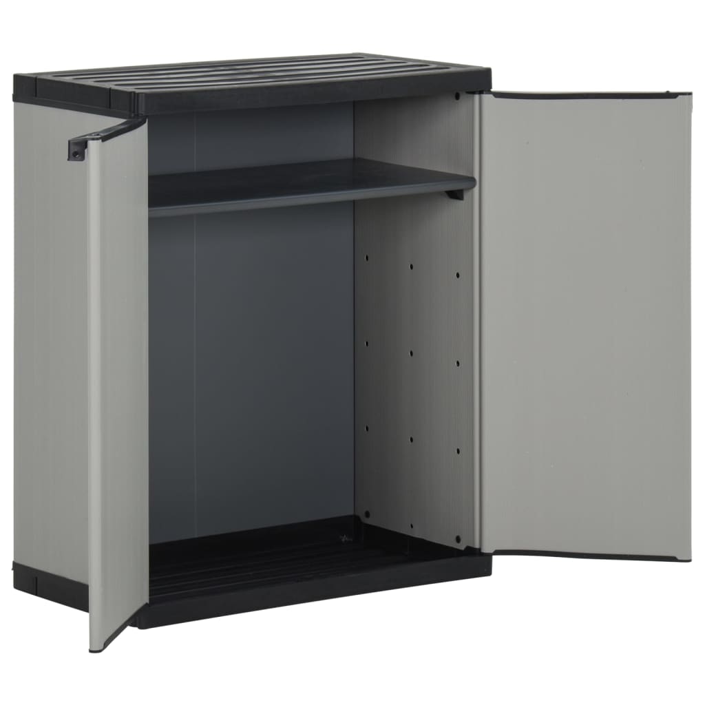 Armadio per Rifiuti da Giardino Grigio e Nero 68x40x85 cm in PP - homemem39