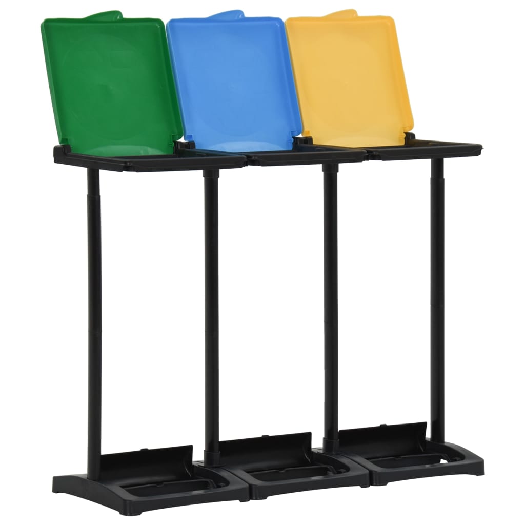 Supporti Sacchi Rifiuti con Coperchio 240-330 L Multicolori PP - homemem39