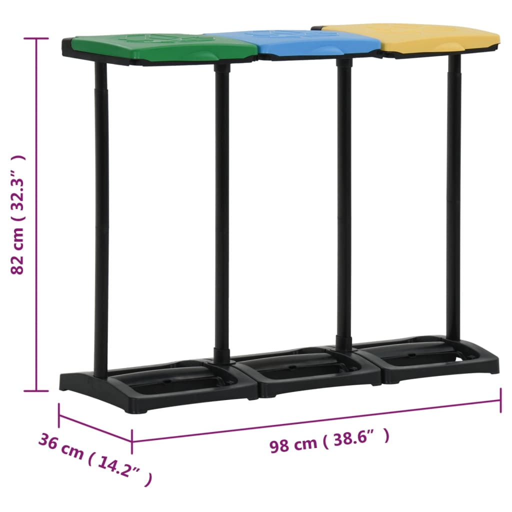 Supporti Sacchi Rifiuti con Coperchio 240-330 L Multicolori PP | homemem39