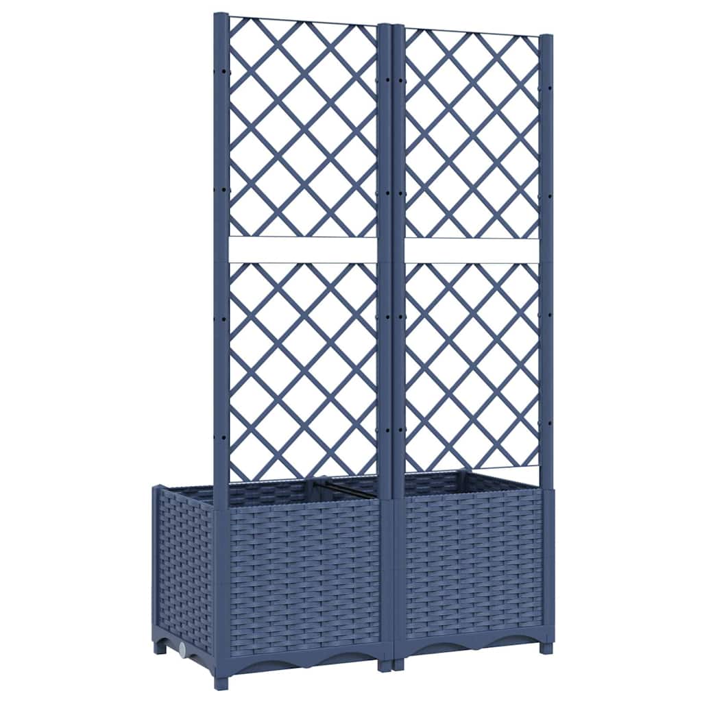 Fioriera da Giardino con Graticcio Grigio Blu 80x40x136 cm PP - homemem39