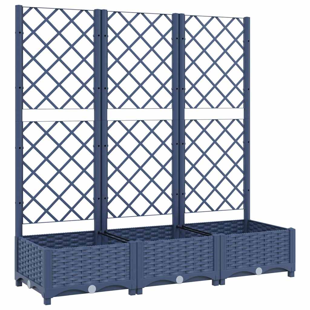 Fioriera da Giardino e Graticcio Grigio Blu 120x40x121,5 cm PP - homemem39
