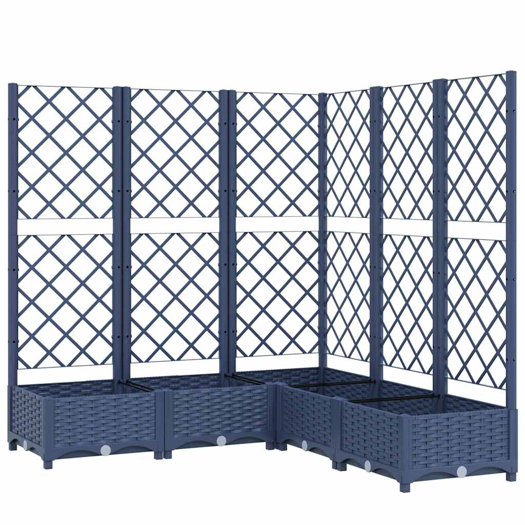 Fioriera Giardino e Graticcio Grigio Blu 120x120x121,5 cm PP - homemem39