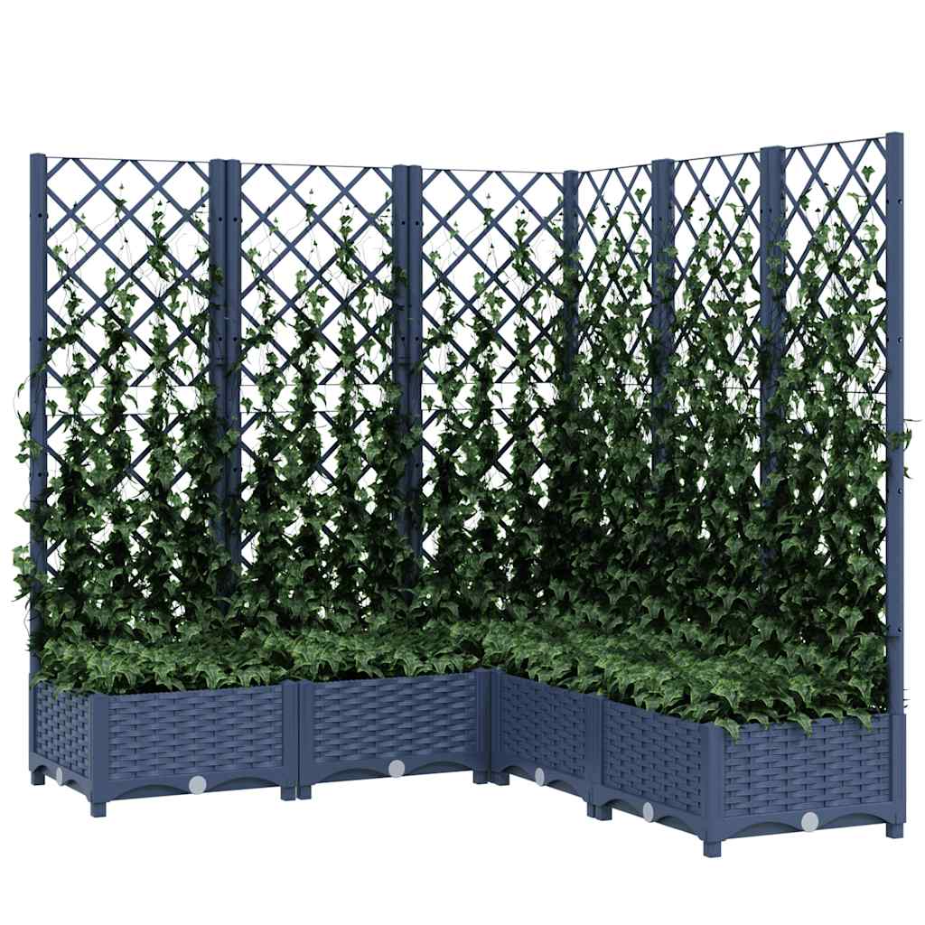 Fioriera Giardino e Graticcio Grigio Blu 120x120x121,5 cm PP - homemem39